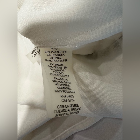 Women’s Calvin Klein asymmetrical Sleeves White & Black Chiffon Blouse. - Picture 4 of 10